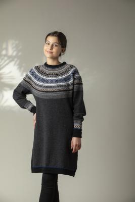 Alpine Dress Pegasus von Eribé of Scotland, Strickkleid, Wollkleid